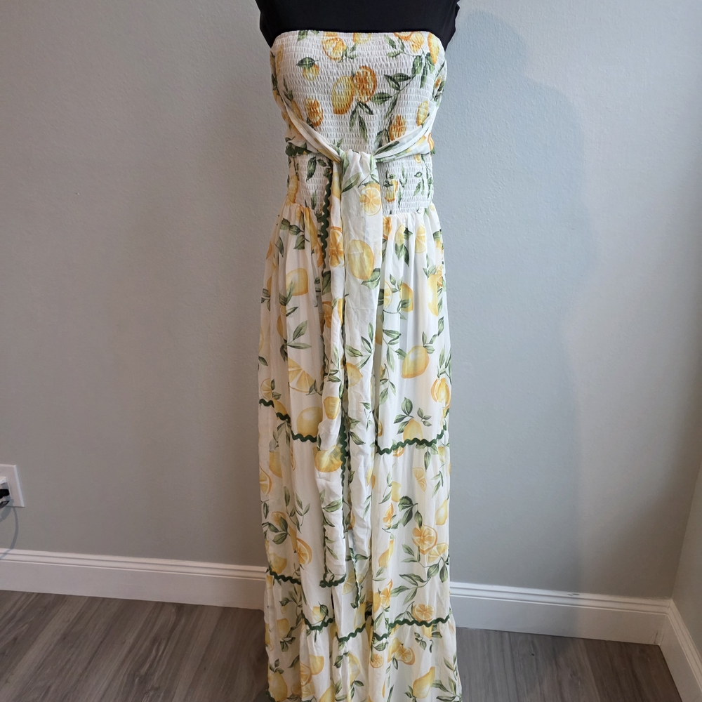 Floral Strapless Maxi Dress